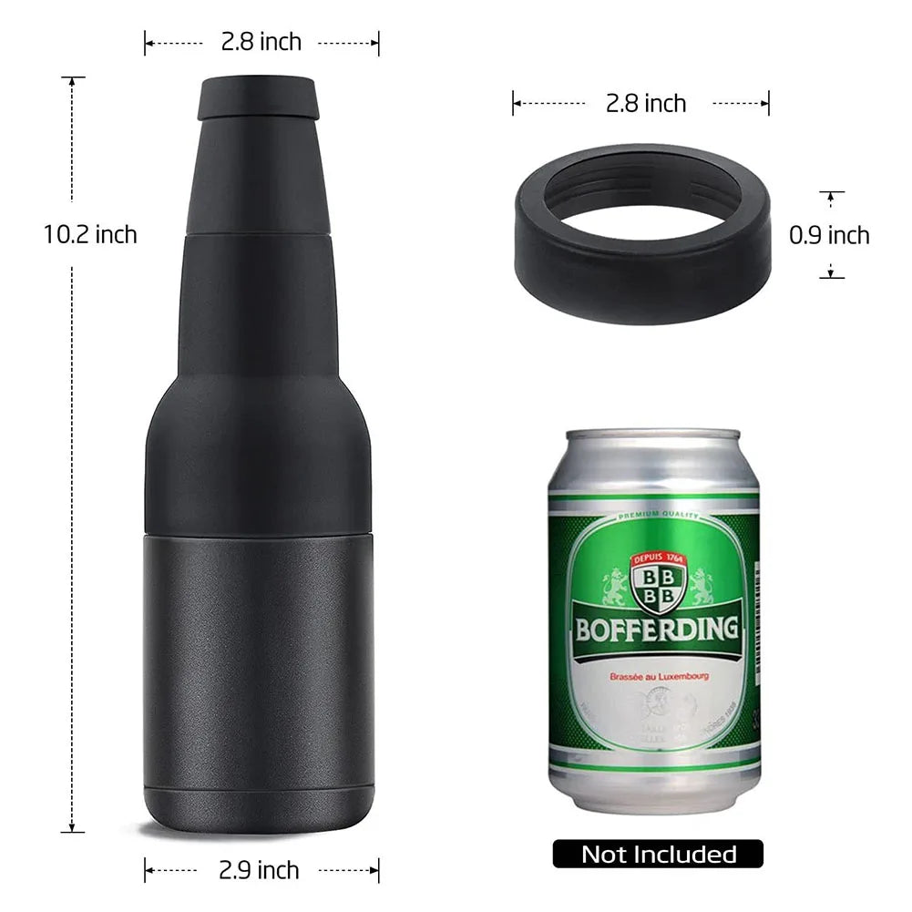 Double Walled Can Cooler with Beer Opener Bottle Can Cooler Holder Slim Can Beer Bottle Insulators Holder Men Dad Birthday Gifts