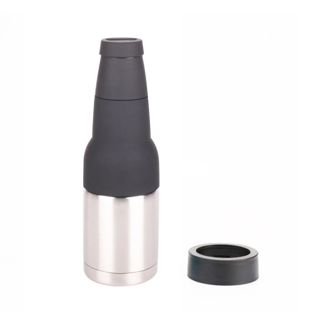 Double Walled Can Cooler with Beer Opener Bottle Can Cooler Holder Slim Can Beer Bottle Insulators Holder Men Dad Birthday Gifts