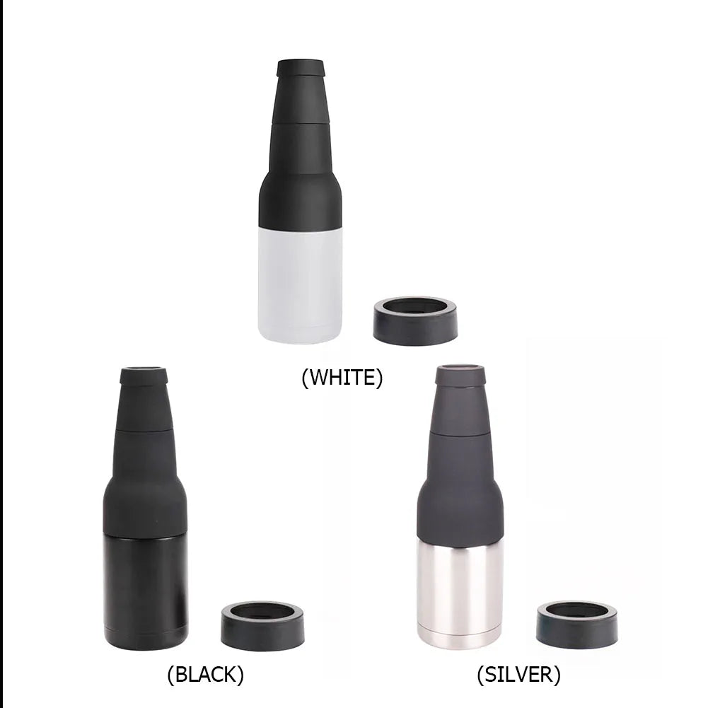 Double Walled Can Cooler with Beer Opener Bottle Can Cooler Holder Slim Can Beer Bottle Insulators Holder Men Dad Birthday Gifts